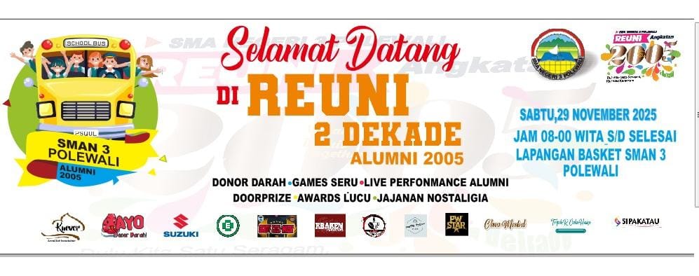 Alumni 05 SMA Negeri 3 Polewali akan Gelar Reuni 2 Dekade, Siapkan Games hingga Baksos