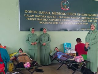 Persit KCK Cabang XXXVII Dim Polman Gelar Baksos Donor Darah
